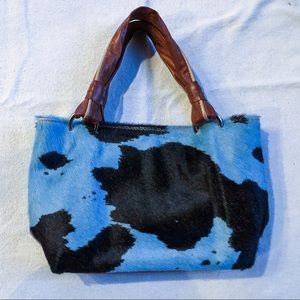Blue Cow-print Italian Pony-hair Cecconi Piero